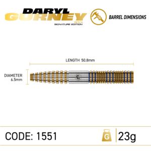 Šípky Winmau Daryl Gurney signature 1551 23g barrel