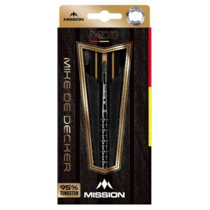 Šípky Mission Mike De Decker black gold balenie