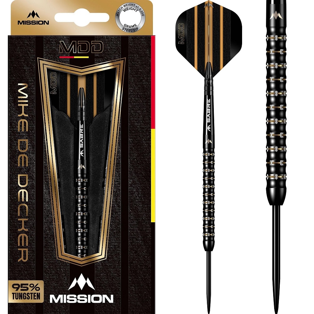 Šípky Mission Mike De Decker black gold